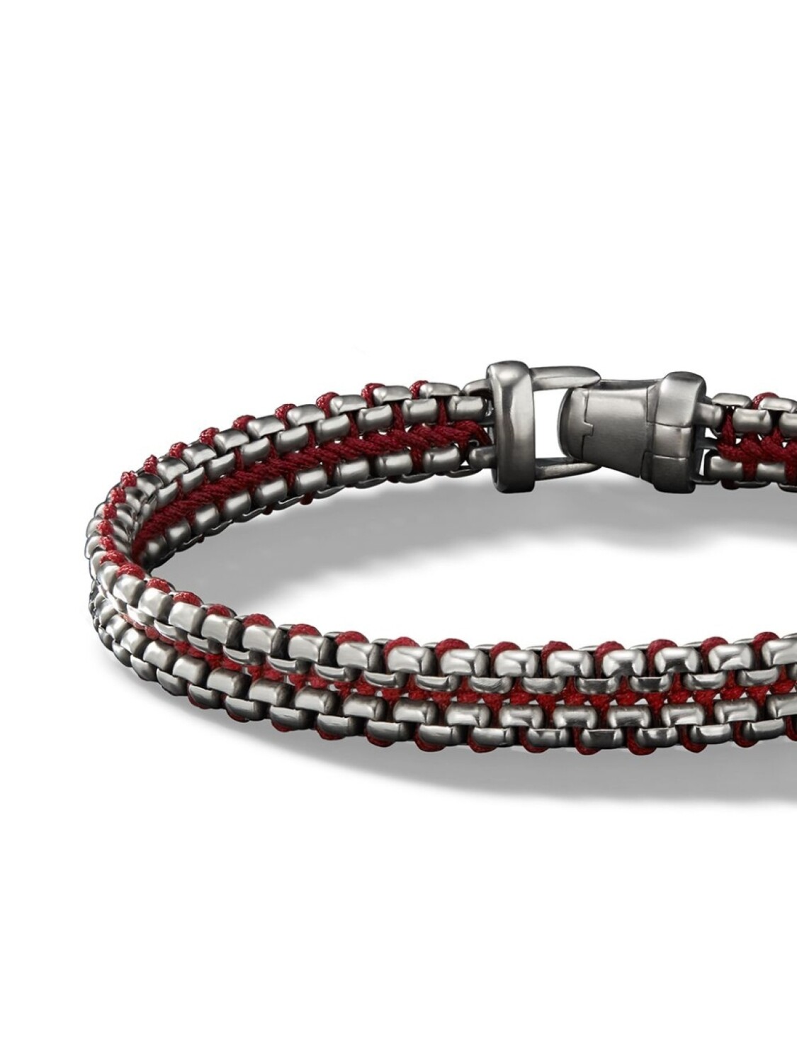 

Плетеный браслет Woven Box Chain из серебра David Yurman, серебряный