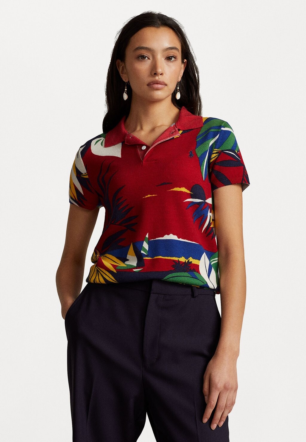 

Рубашка поло Trop Short Sleeve Polo Ralph Lauren, цвет red/multi