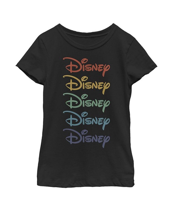 

Детская футболка Rainbow Stack для девочек Disney, черный