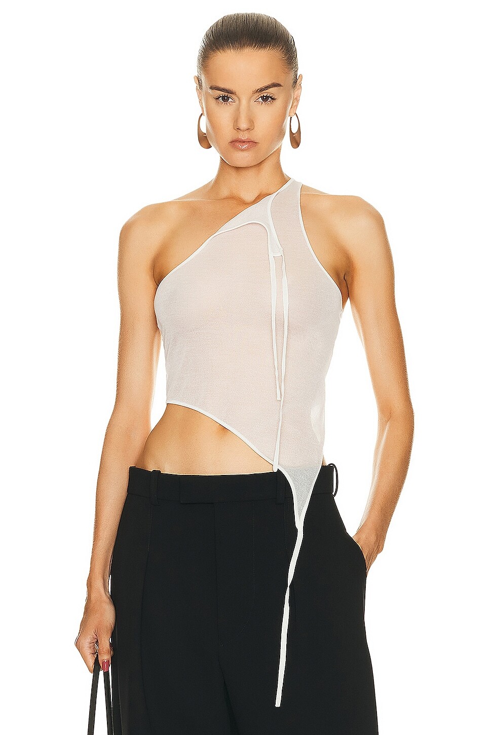 

Топ Andreadamo Transparent Knit Tank, слоновая кость