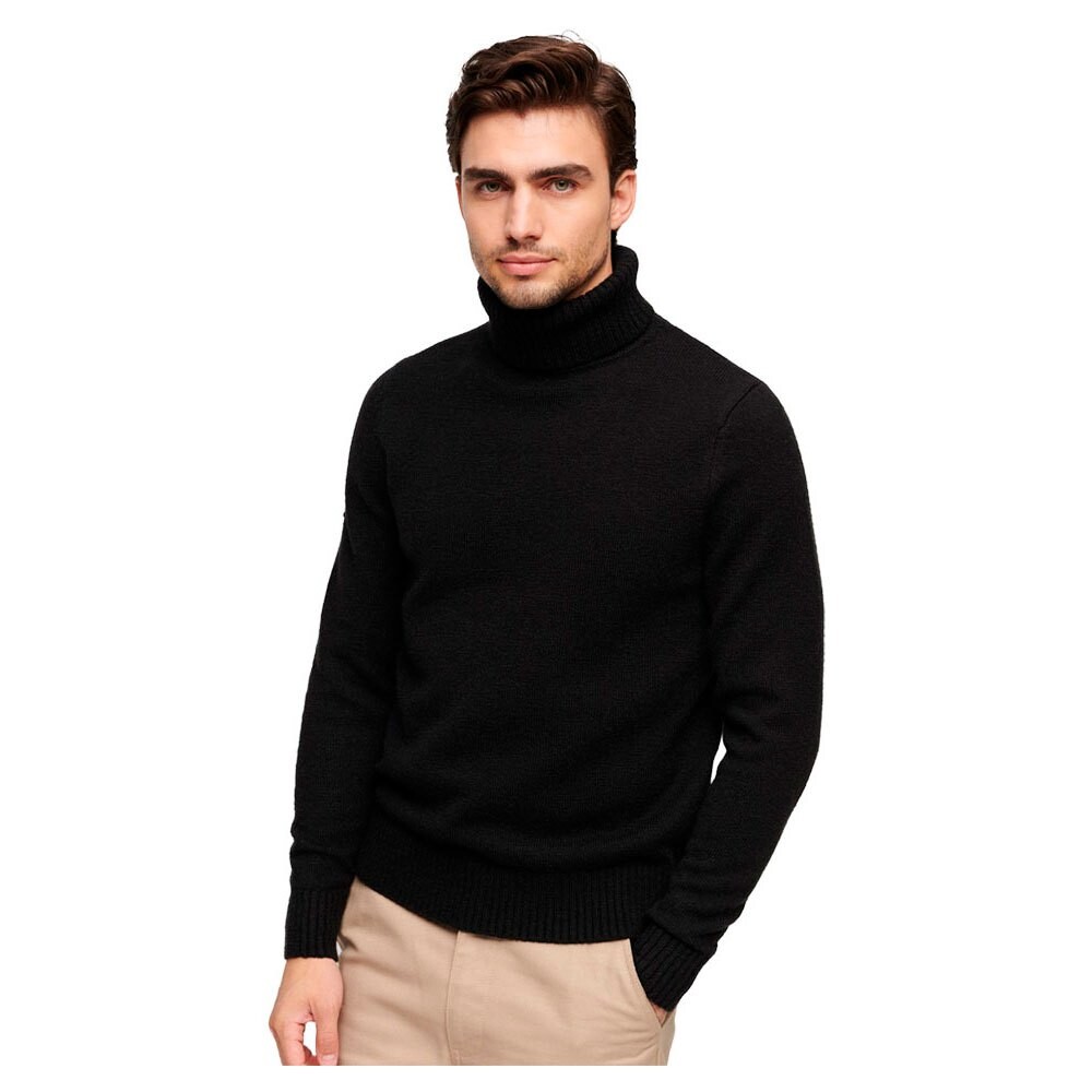 Свитер Superdry Brushed Roll Neck, черный свитер roll neck superdry лунный бежевый меланж