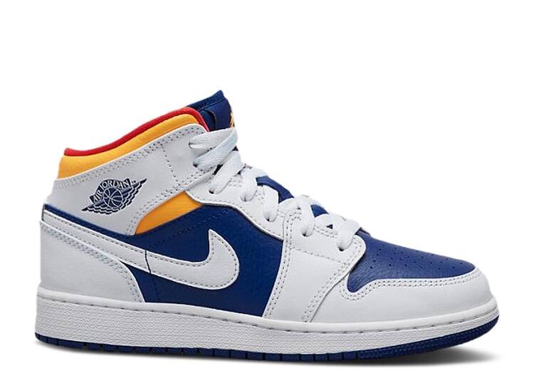 

Кроссовки AIR JORDAN 1 MID GS 'WHITE DEEP ROYAL BLUE', белый