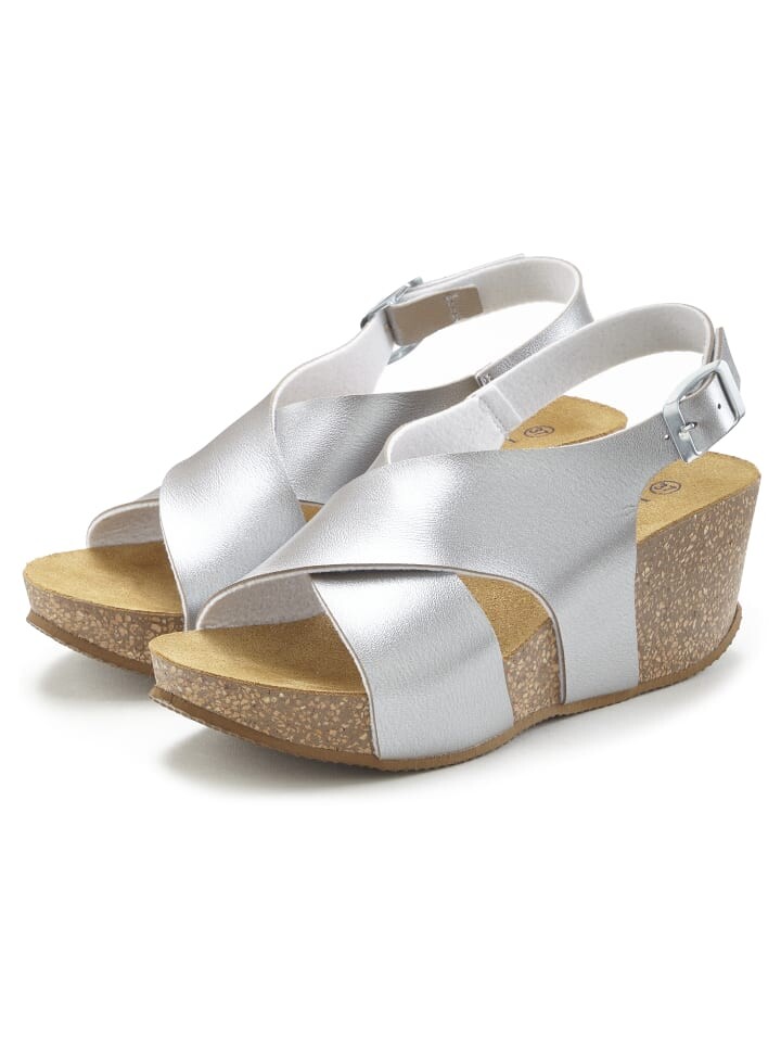 

Сандалии на плоской подошве LASCANA Sandalette, цвет silberfarben