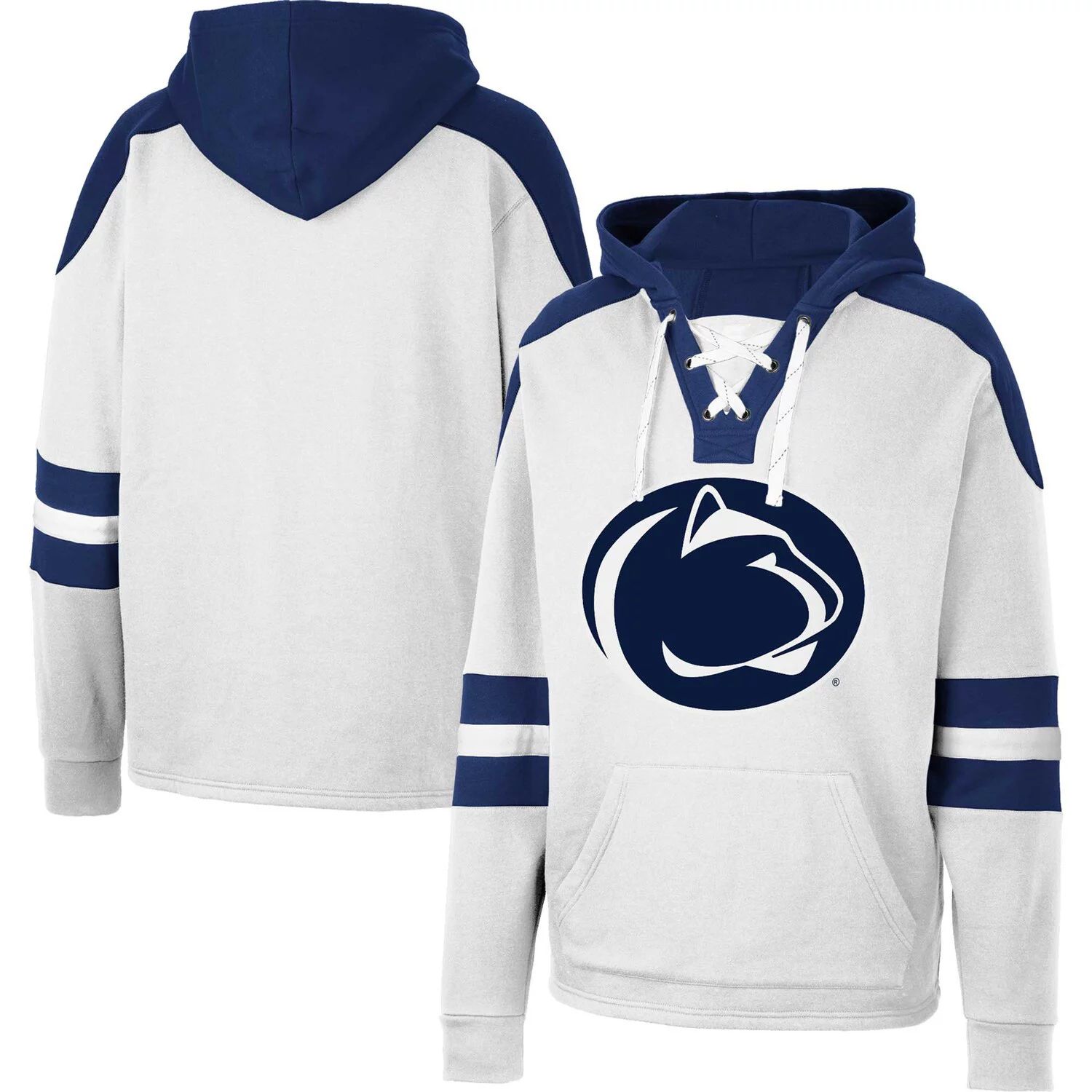 цена Мужской белый пуловер с капюшоном Penn State Nittany Lions на шнуровке 4.0 Colosseum