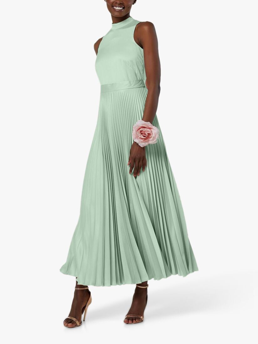 

Атласное плиссированное платье макси Closet London Bridesmaid, мятный, Зеленый