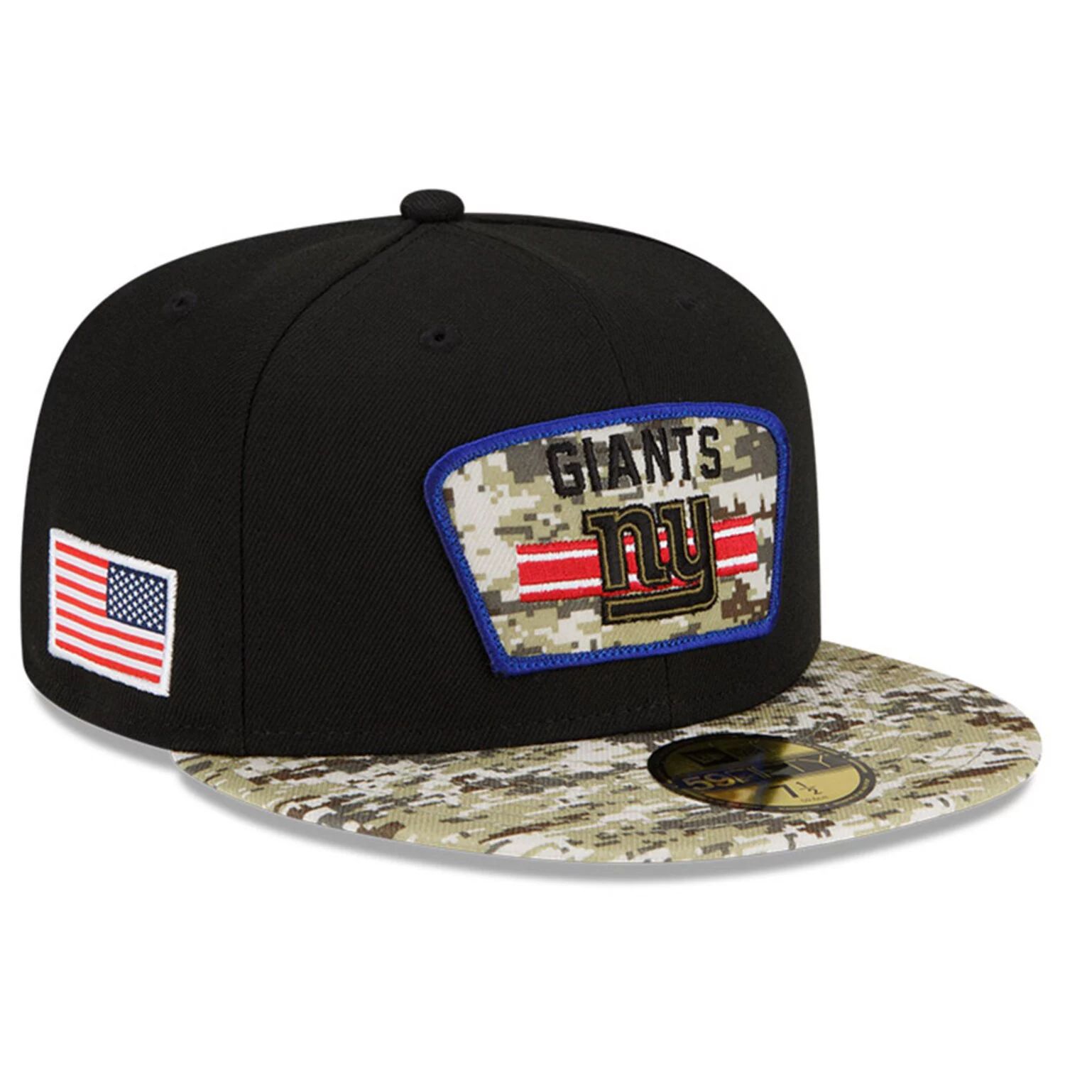 

Мужская облегающая шляпа New Era черная/камуфляж New York Giants 2021 Salute To Service 59FIFTY