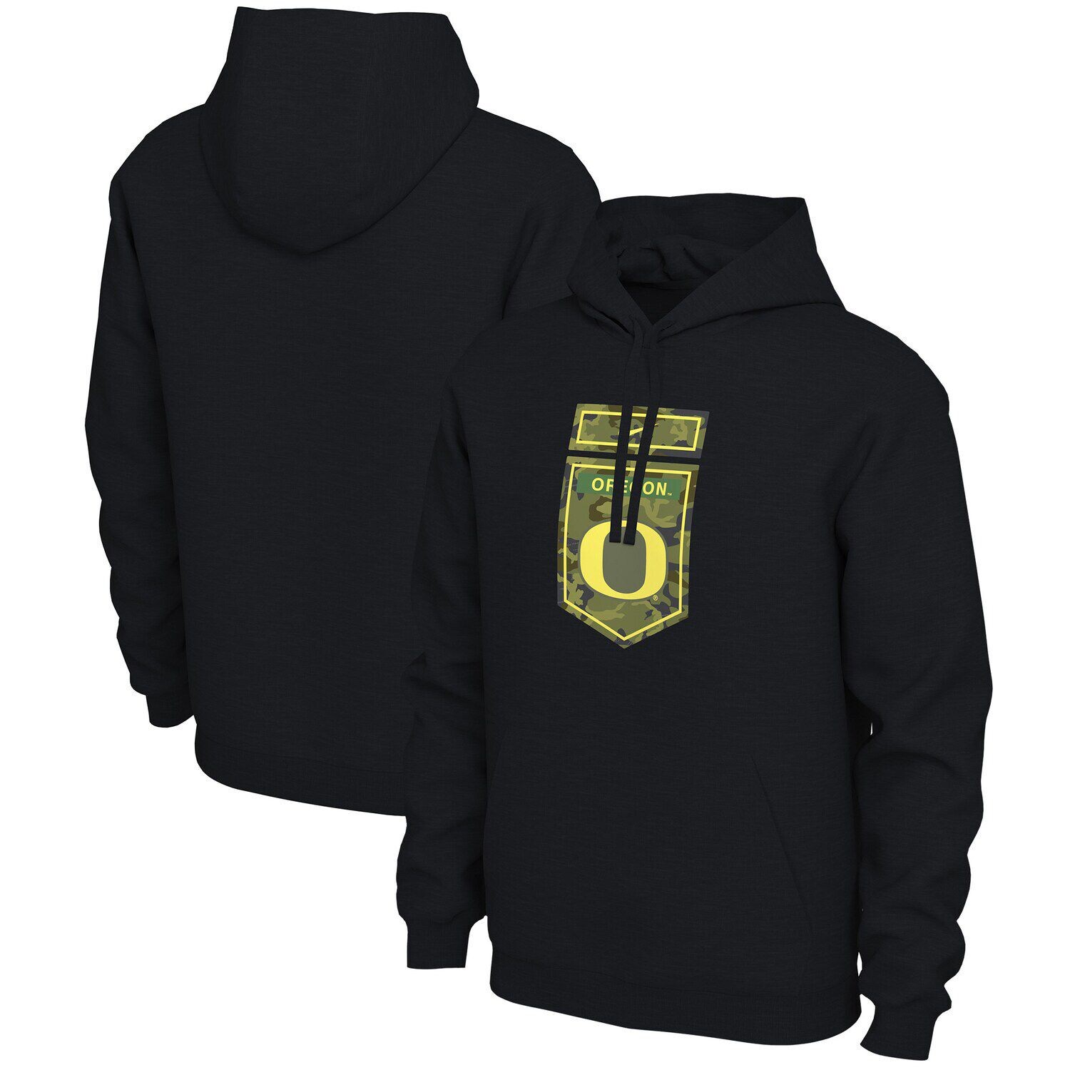 

Мужской пуловер с капюшоном Nike Black Oregon Ducks Veterans Camo