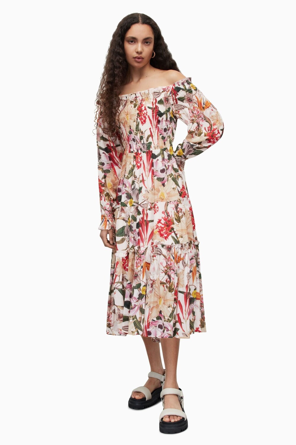 

Красное платье AllSaints Riri с английской вышивкой All Saints, красный