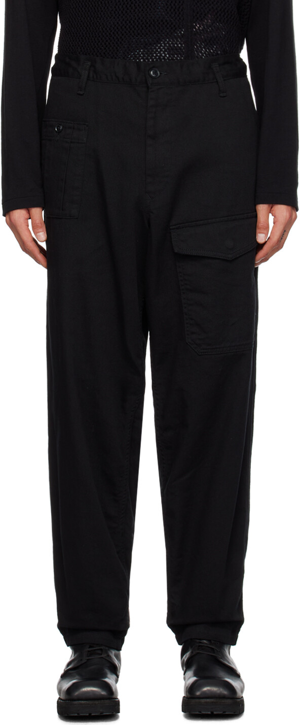 

Черные брюки карго на кулиске Yohji Yamamoto, Черный