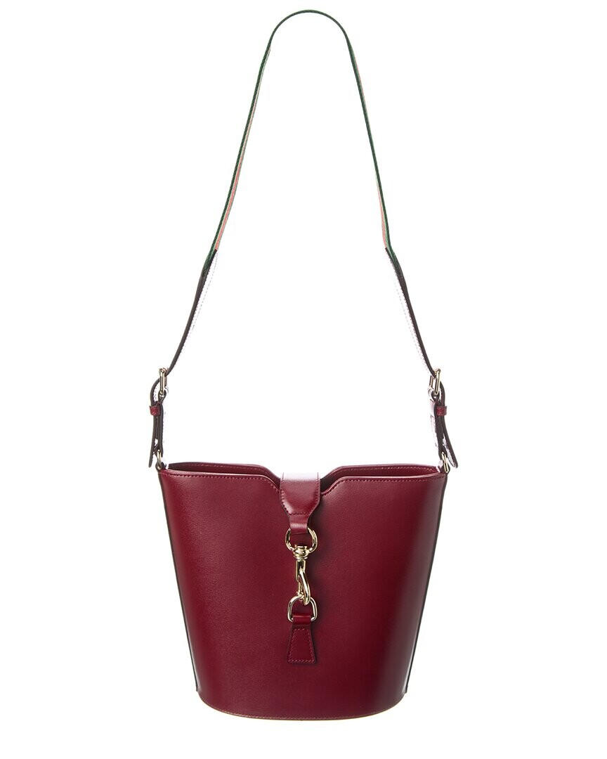 

Мини-кожаная сумка-мешок Gucci, красный