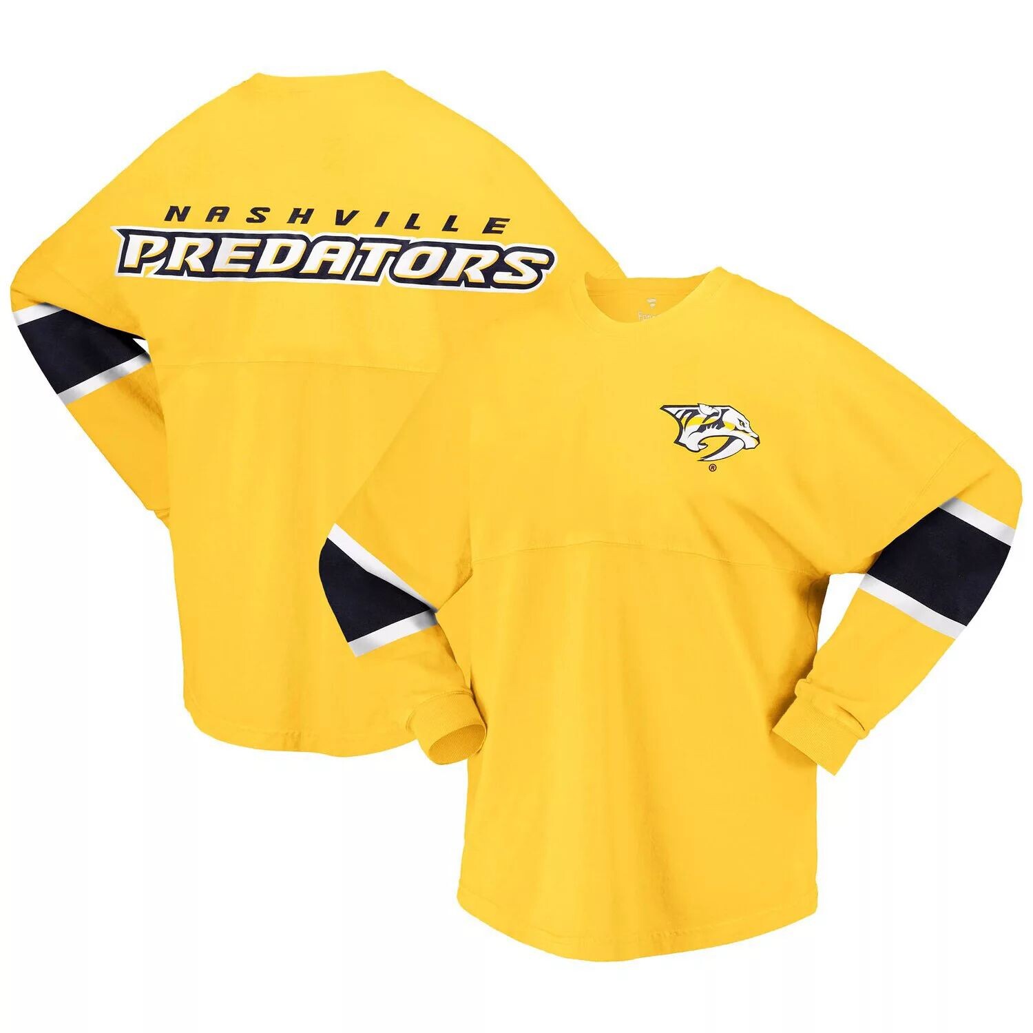 

Женская футболка из джерси с длинными рукавами из золотистого джерси Fanatics Nashville Predators Fanatics