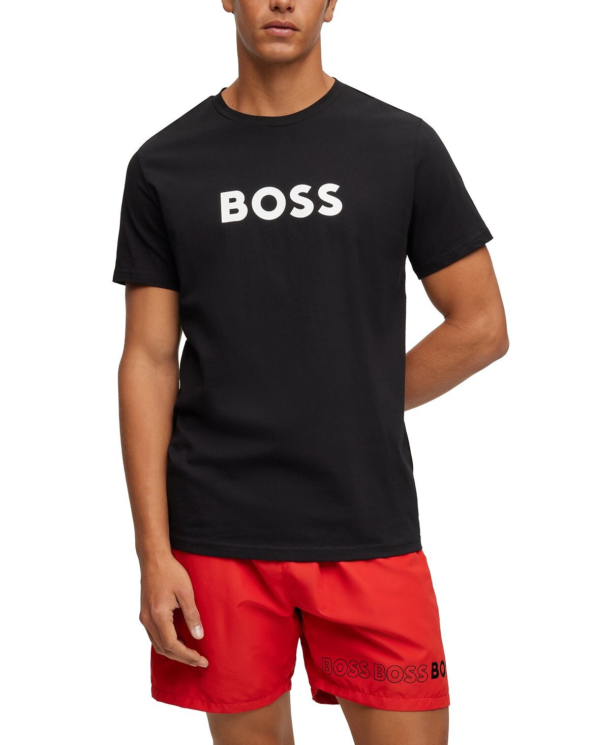 

Мужская футболка с контрастным логотипом Hugo Boss