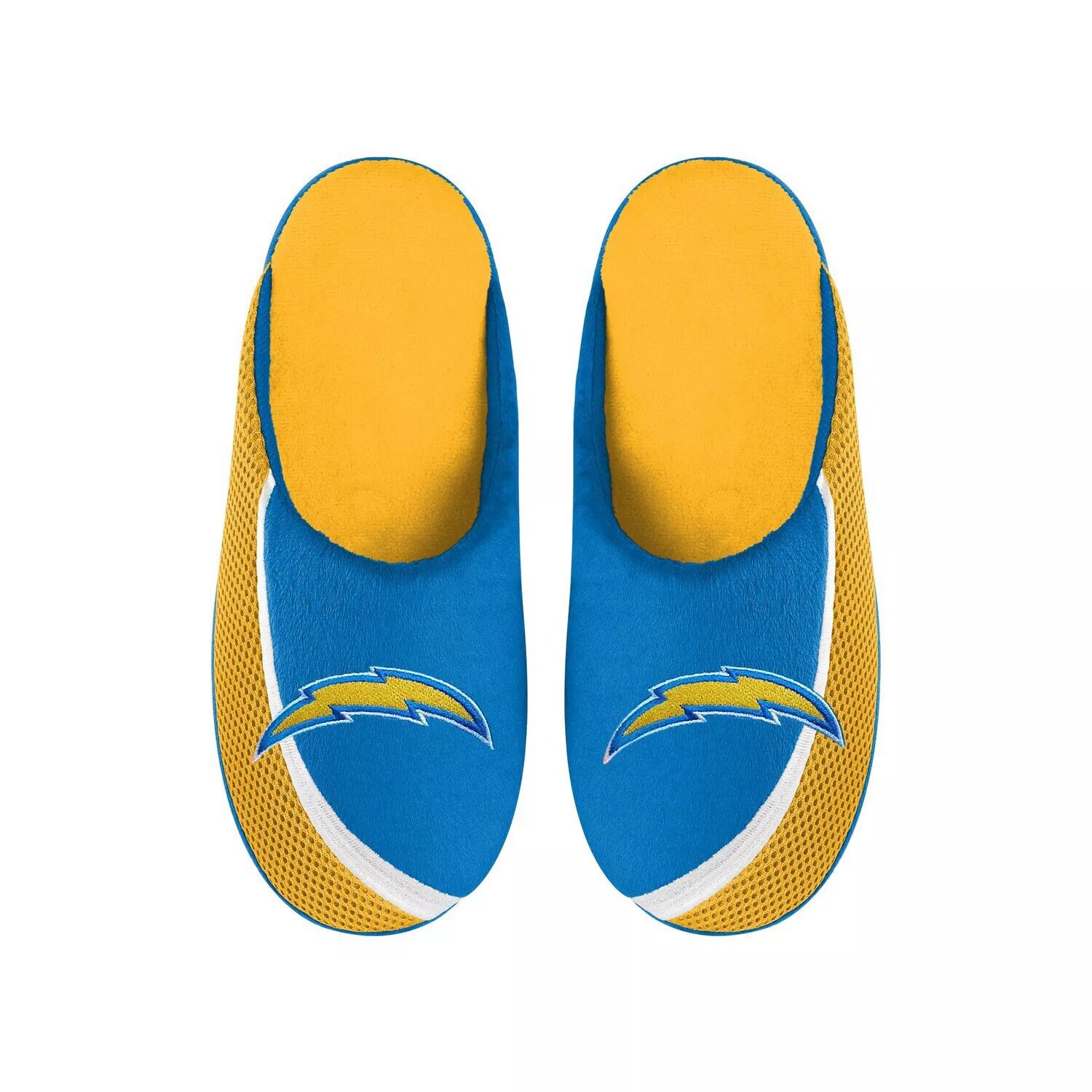 

Мужские тапочки с цветным краем и большим логотипом FOCO Los Angeles Chargers