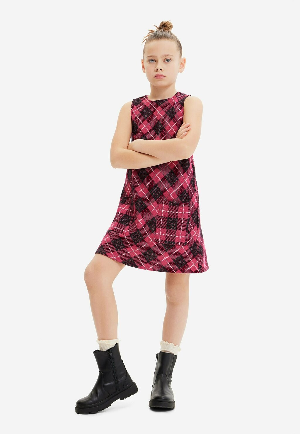 

Летнее платье Plaid Pinafore Desigual, красный
