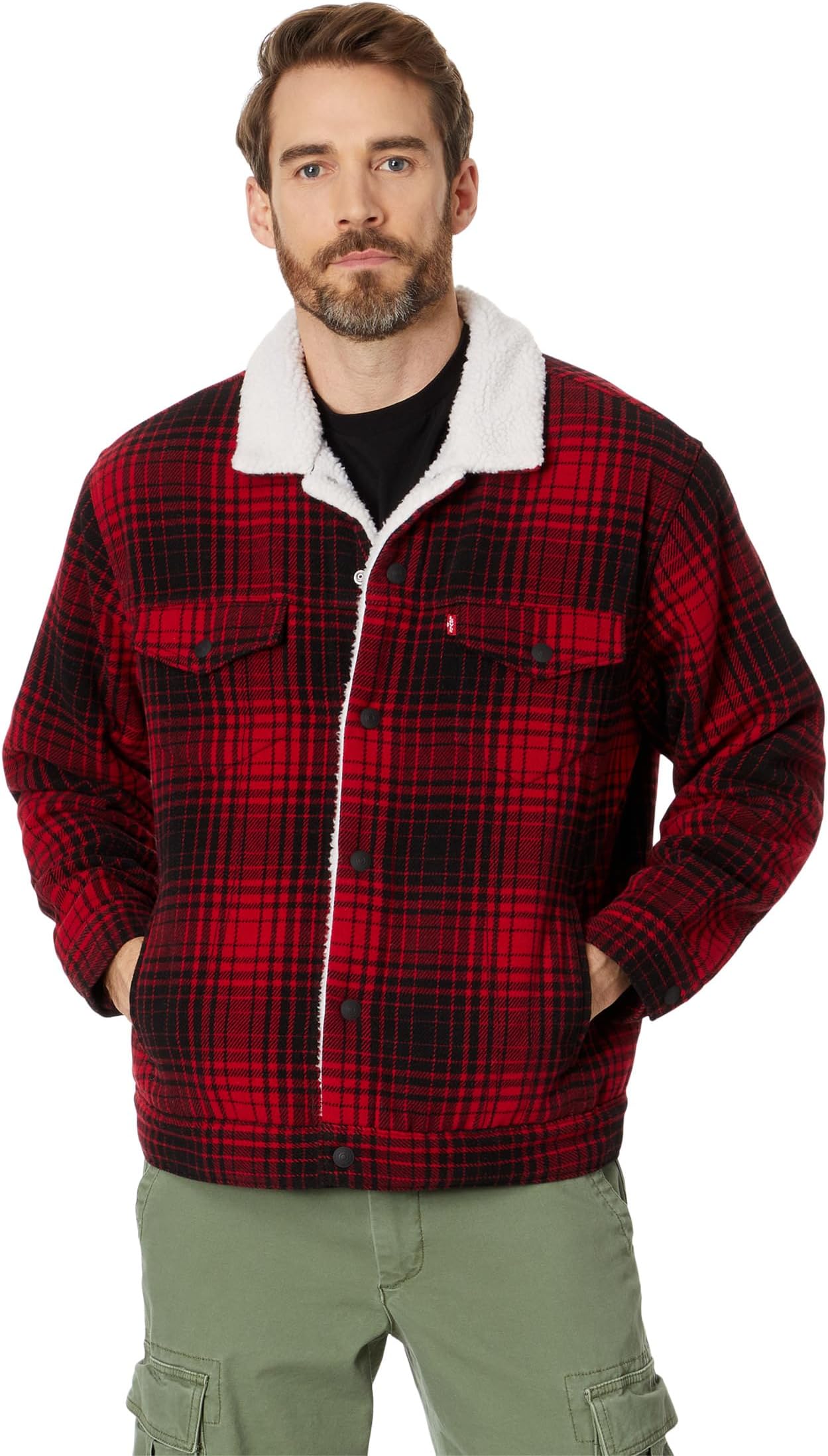 Куртка New Relaxed Fit Plaid TR Levi's, цвет Harvey Plaid Rhythmic Red
