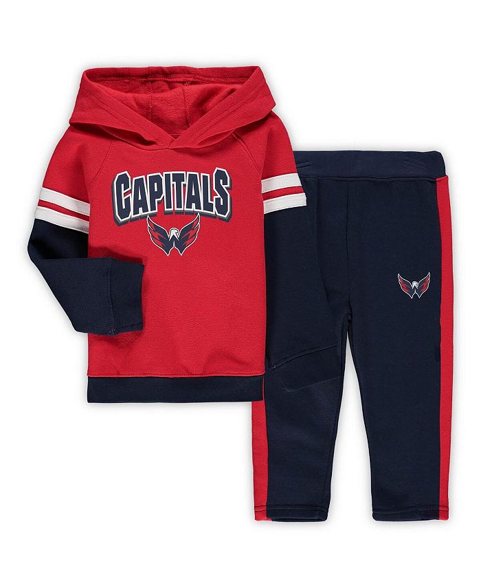 Комплект из пуловера с капюшоном и брюками реглан для мальчиков красного и темно-синего цветов Washington Capitals Miracle On Ice Outerstuff, красный
