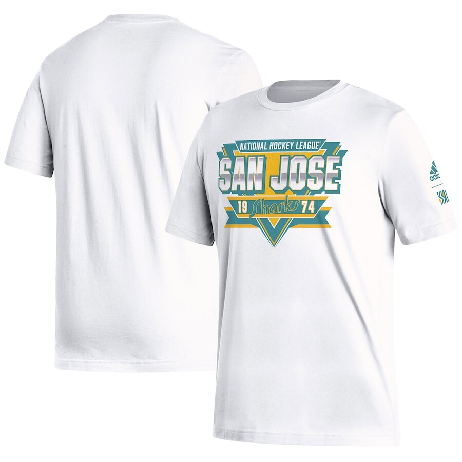 

Футболка с коротким рукавом adidas San Jose Sharks, белый