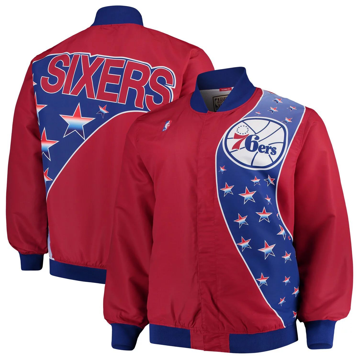 

Куртка для разминки Philadelphia 76ers Mitchell & Ness Hardwood Classics Big & Tall Authentic - красная