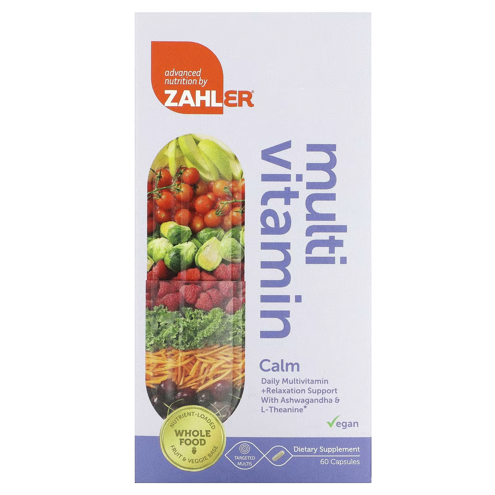 zahler мультивитамины пища для мозга 60 капсул Мультивитамины добавка Zahler успокаивающие, 60 капсул