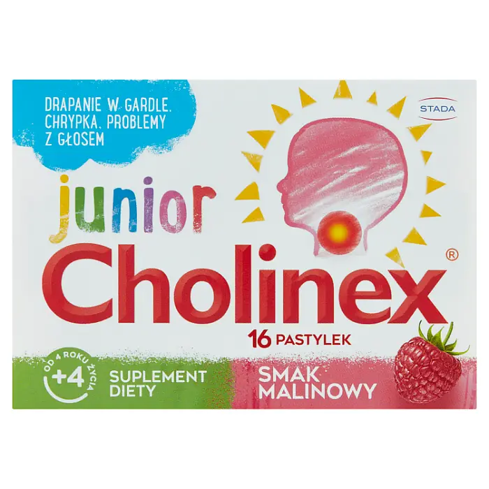 

Защитные пастилки для горла Cholinex Junior Pastylki Do Ssania o Smaku Malinowym, 16 op.