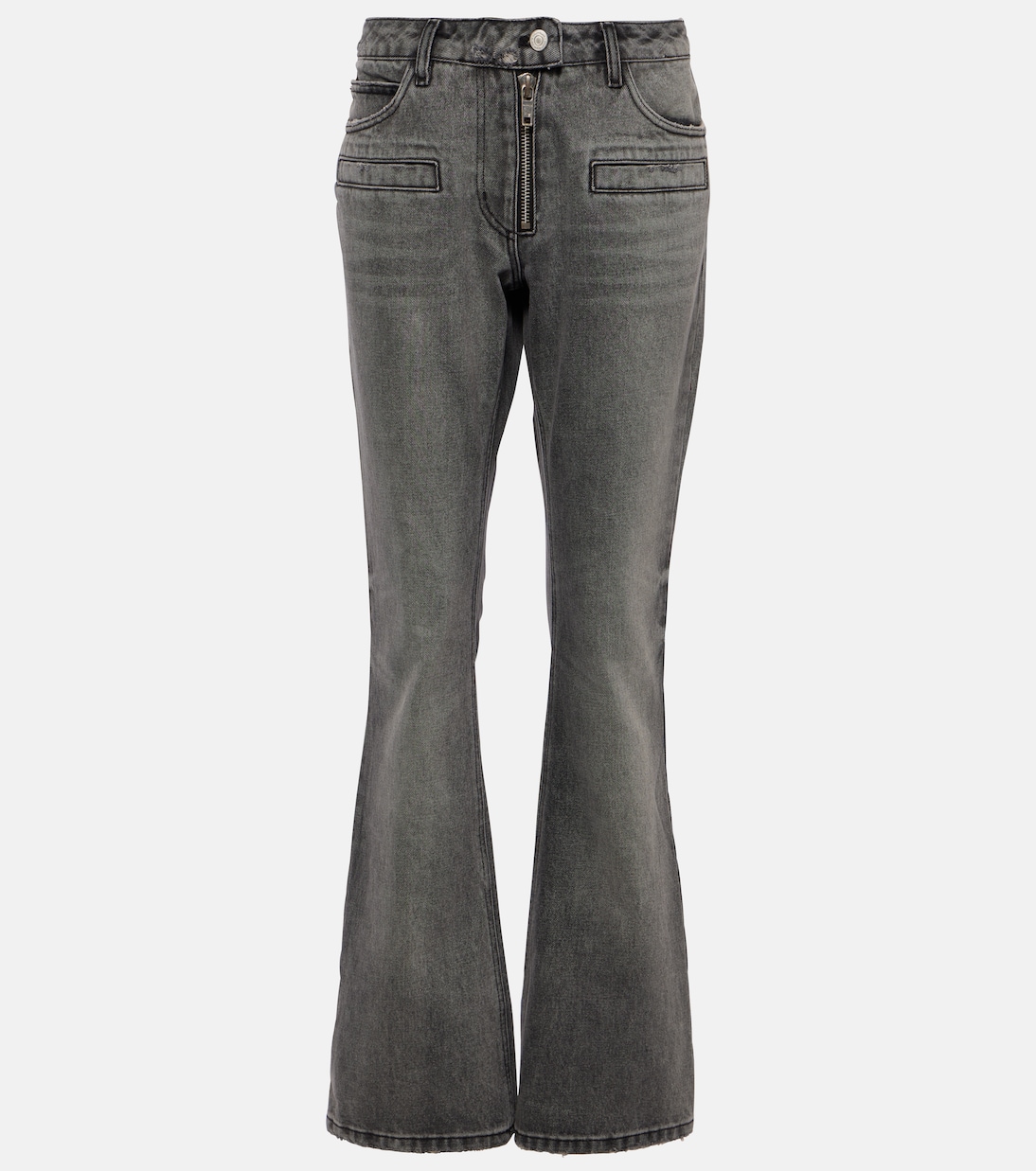 Прямые джинсы с низкой посадкой Courrèges, серый узкие джинсы с низкой посадкой серый