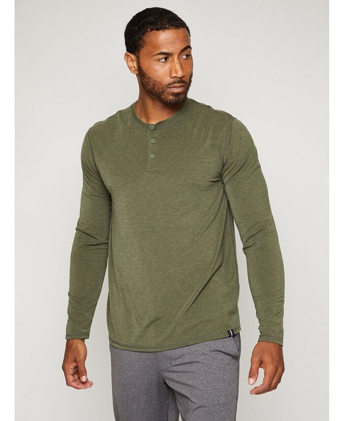 

Мужская футболка LS Radius Henley Fourlaps, цвет Thyme heather