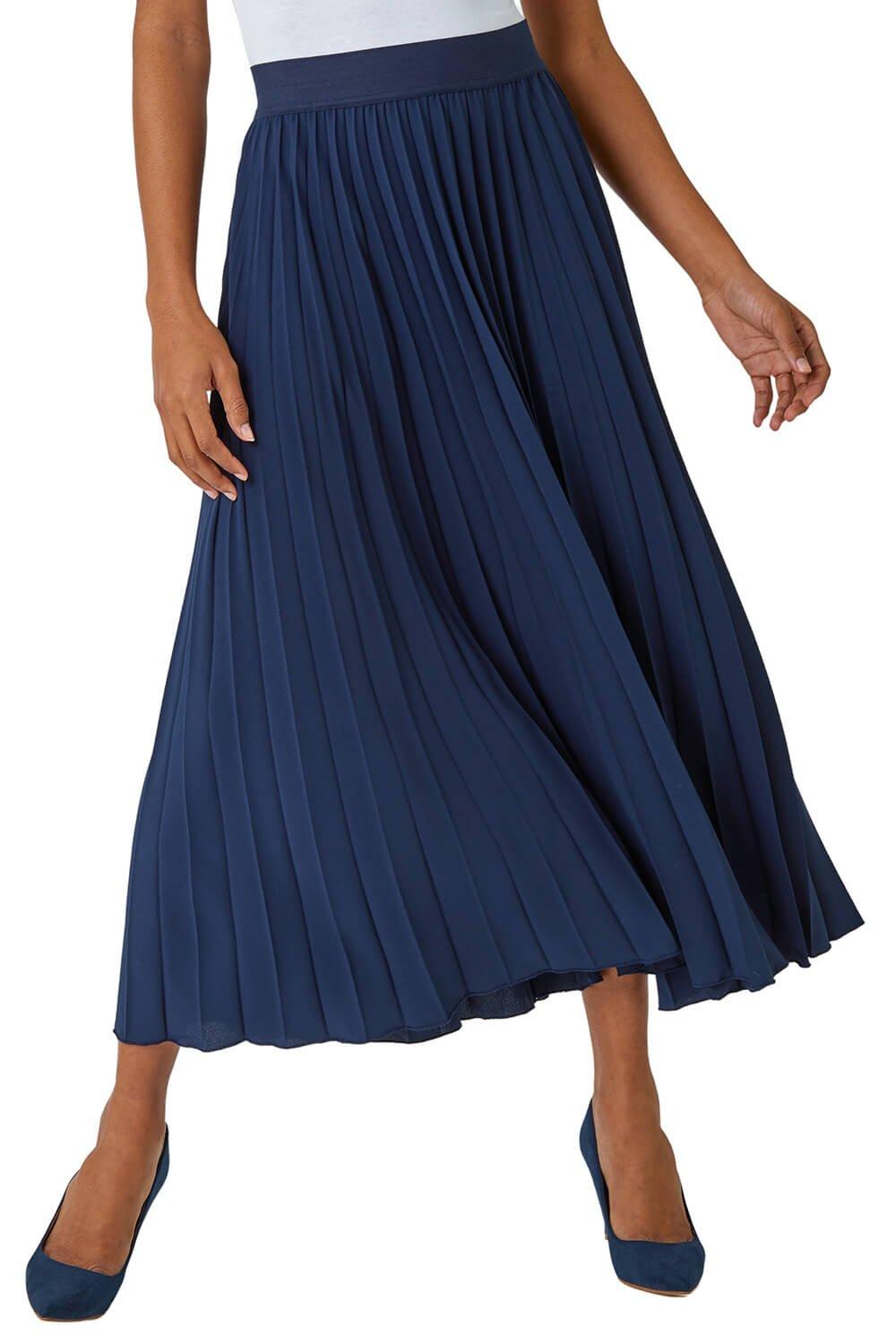 Плиссированная юбка-макси Roman, синий юбка женская плиссированная тюлевая макси юбка джокер с эластичной завышенной талией сетчатая макси юбка пачка на лето