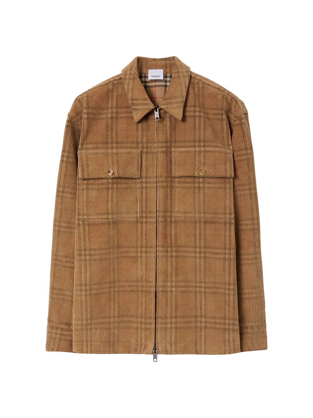 

Вельветовая рубашка в клетку Partel Burberry, бежевый