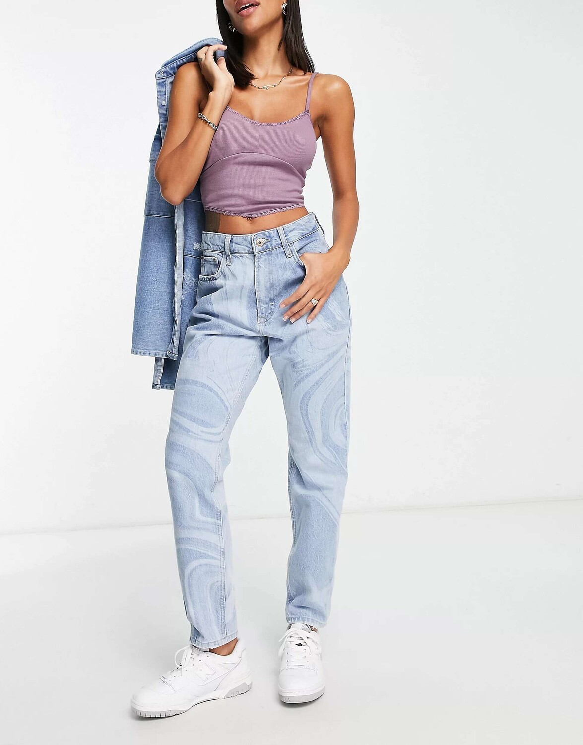 

Синие джинсы с завышенной талией River Island