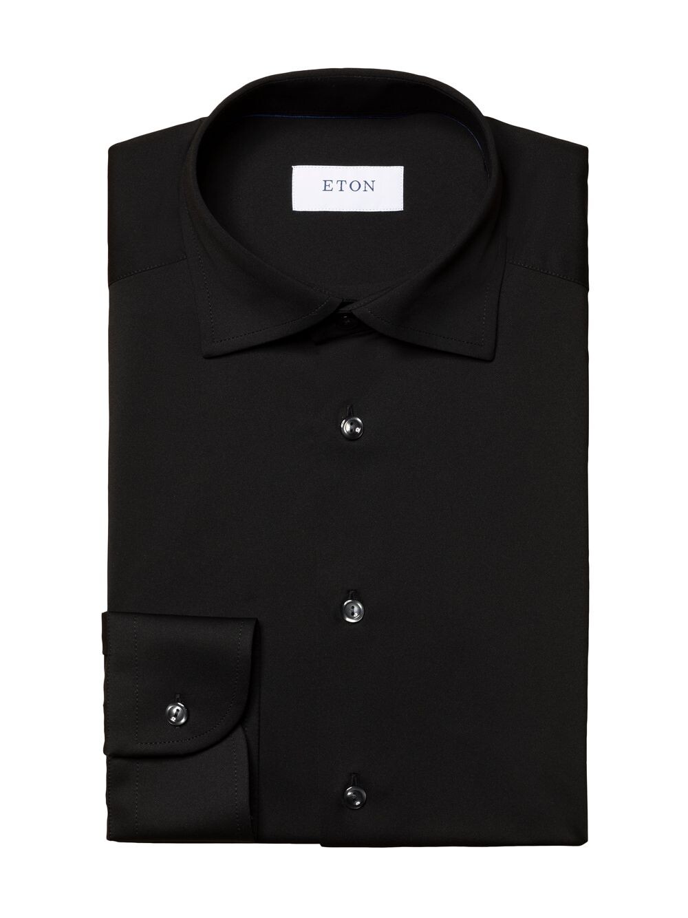 

Рубашка Slim-Fit из однотонного эластичного материала Eton, черный