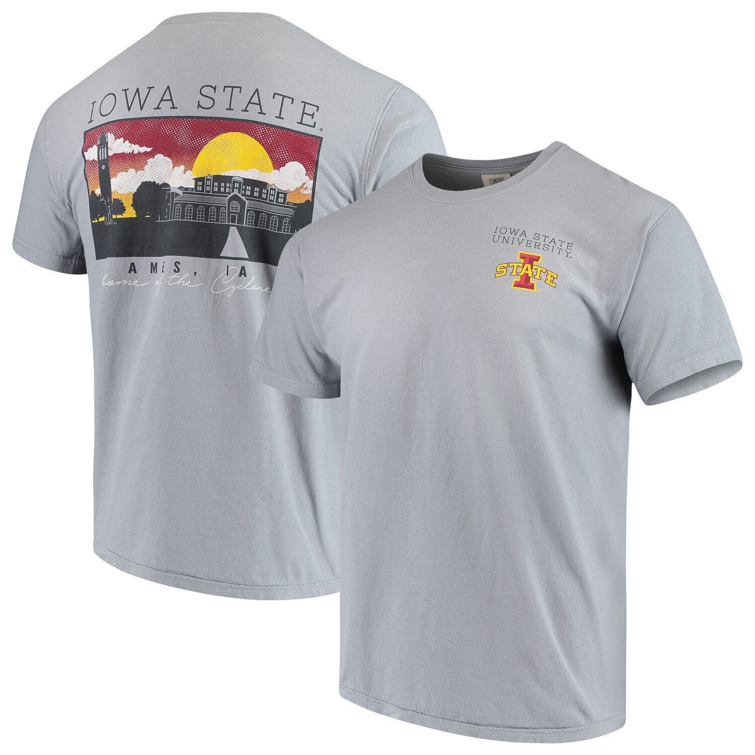

Мужская серая футболка Iowa State Cyclones Team Comfort Colors Campus Scenery, Серый
