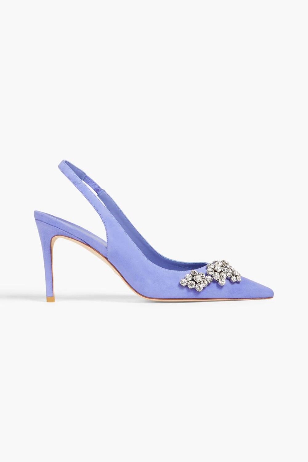 

Замшевые туфли Fleur 85 с пяткой на пятке, украшенные кристаллами Stuart Weitzman, лаванда