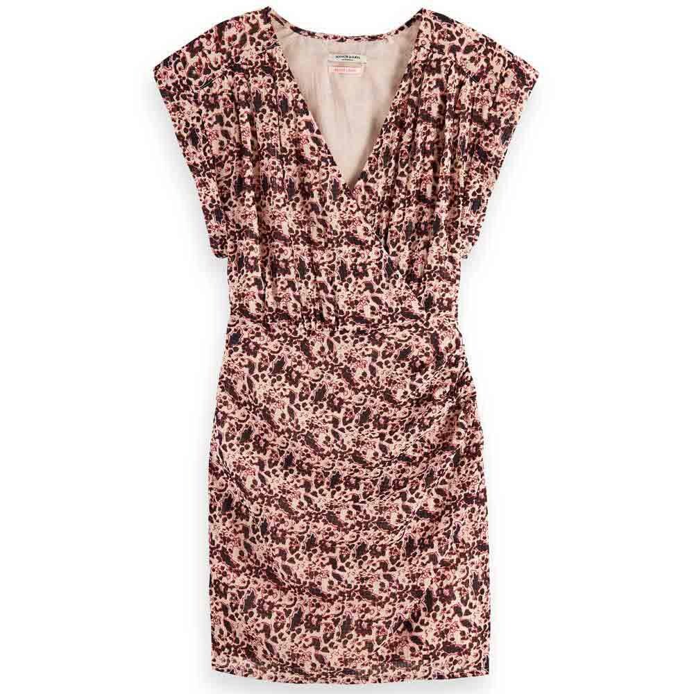 

Платье Scotch & Soda Mini Wrap Long Sleeve, коричневый