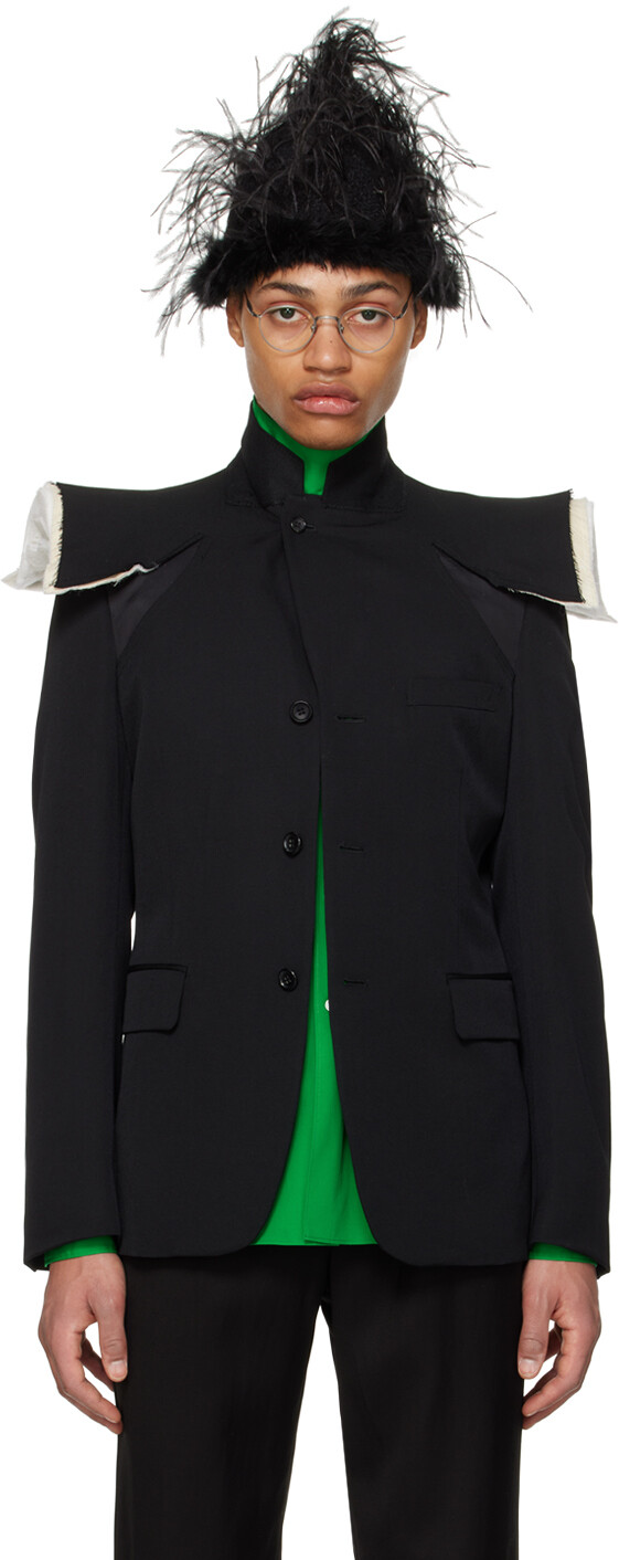 

Черный пиджак с объемными плечами Comme Des Garcons