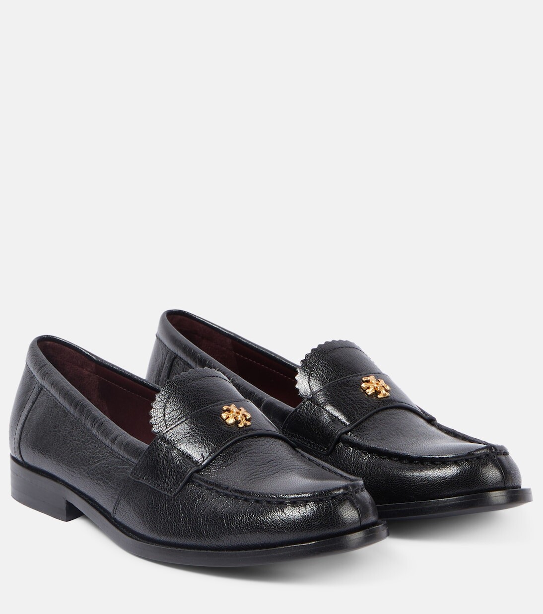 

Кожаные лоферы с украшением Tory Burch, черный