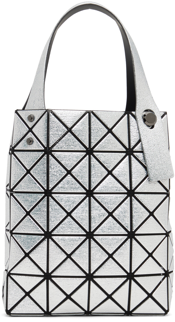 

Миниатюрная сумка-тоут серебряного платинового цвета Bao Bao Issey Miyake, цвет Silver