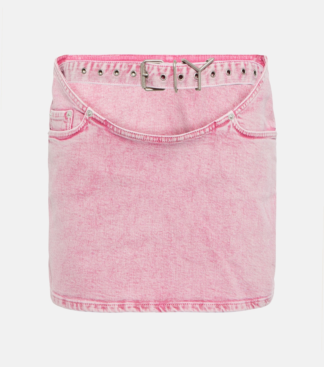 Джинсовая мини-юбка с поясом Y/PROJECT, розовый