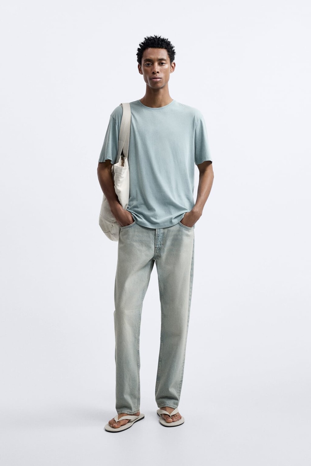 

Основная легкая футболка ZARA, синий