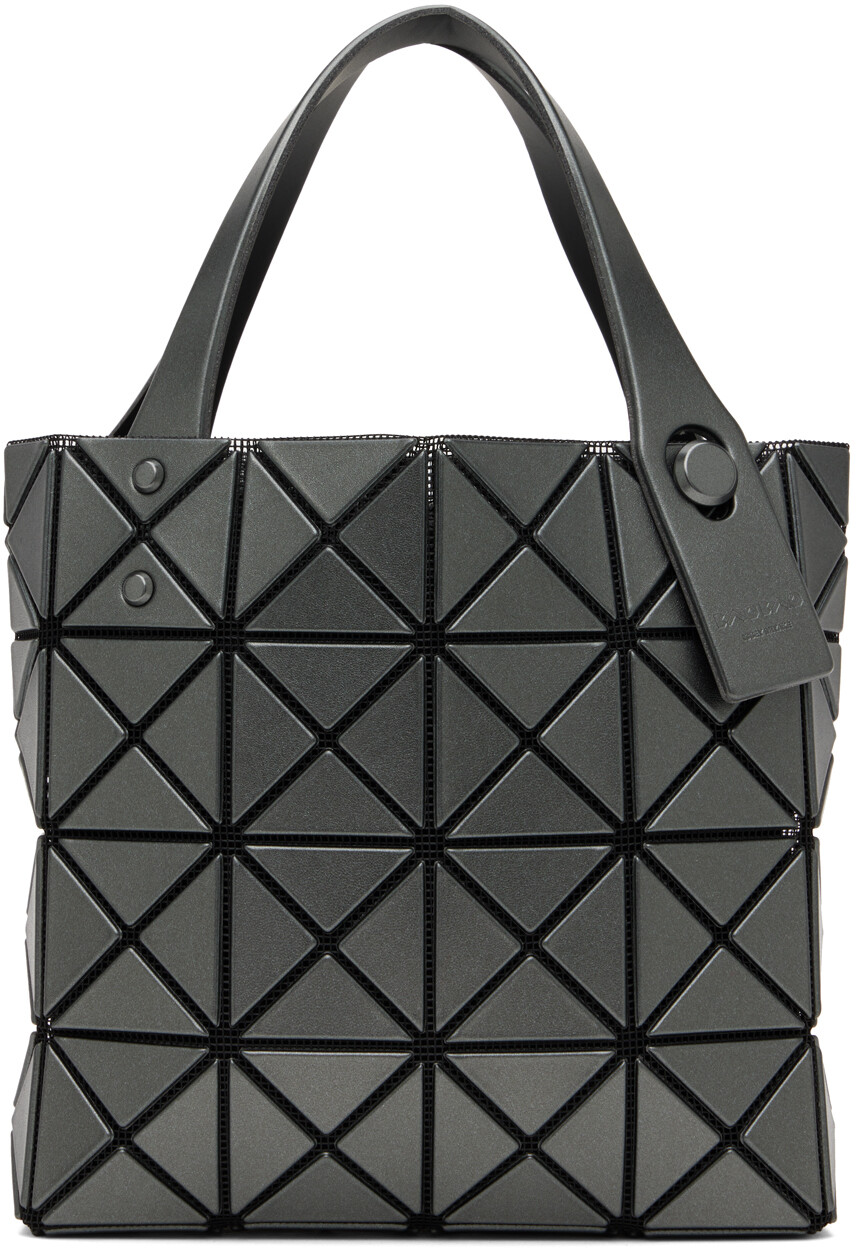 

Серая объемная сумка-тоут Mini Lucent Bao Bao Issey Miyake