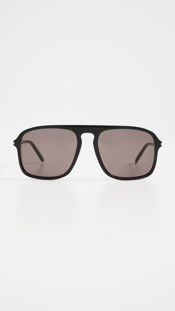 

Солнцезащитные очки Saint Laurent Thin Acetate Single Bridge Aviator, черный