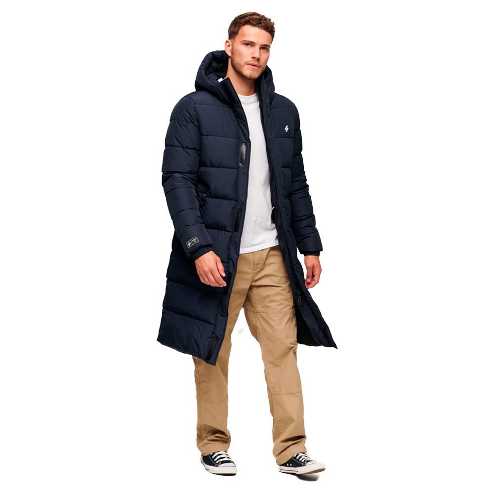

Пуховик Superdry Longline Sports, синий