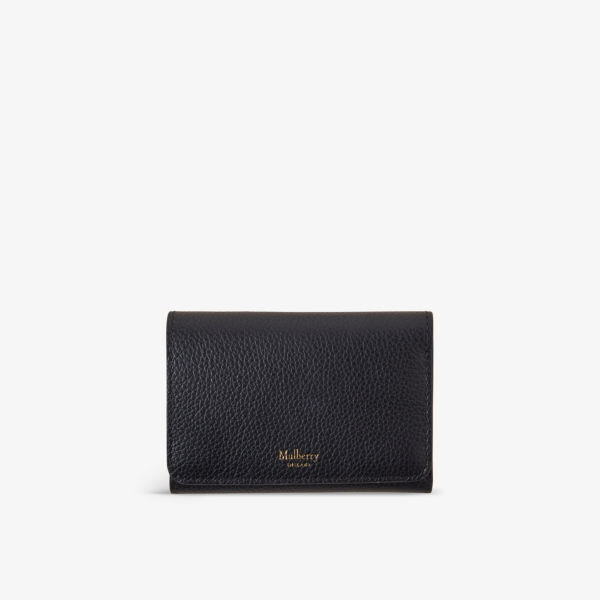 

Кожаный кошелек Continental тройного сложения Mulberry, черный