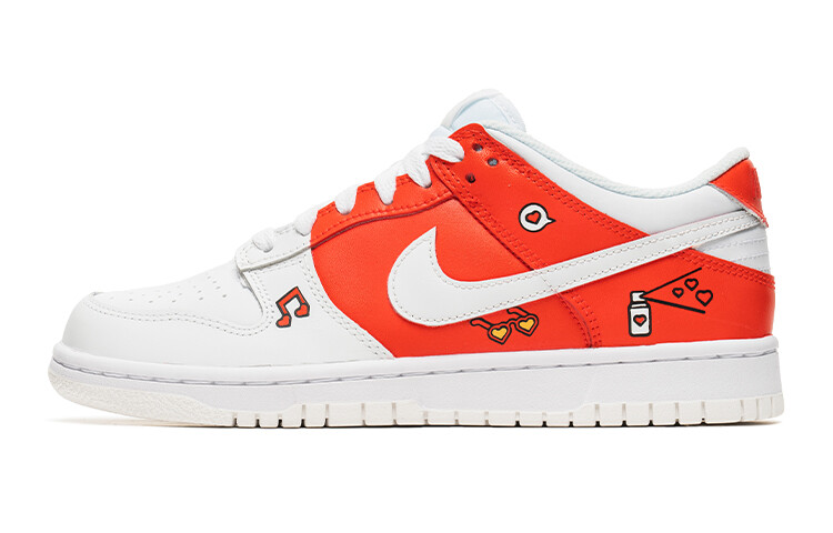 

Кроссовки для скейтбординга Dunk женские с низким верхом белые/красные Nike