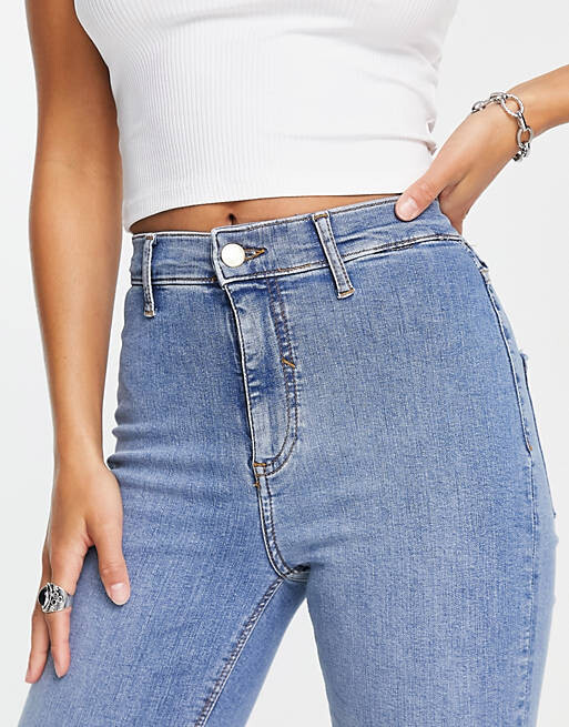 

Голубые джинсы скинни с высокой посадкой River Island Petite Kaia