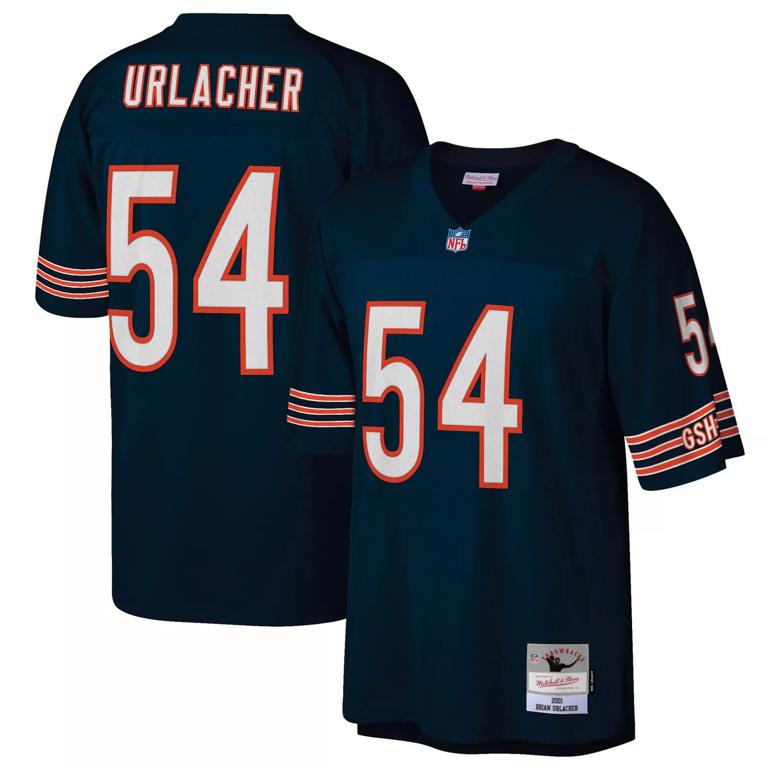 цена Мужская футболка Mitchell & Ness Brian Urlacher темно-синего цвета Chicago Bears Retired Player Legacy Replica Джерси