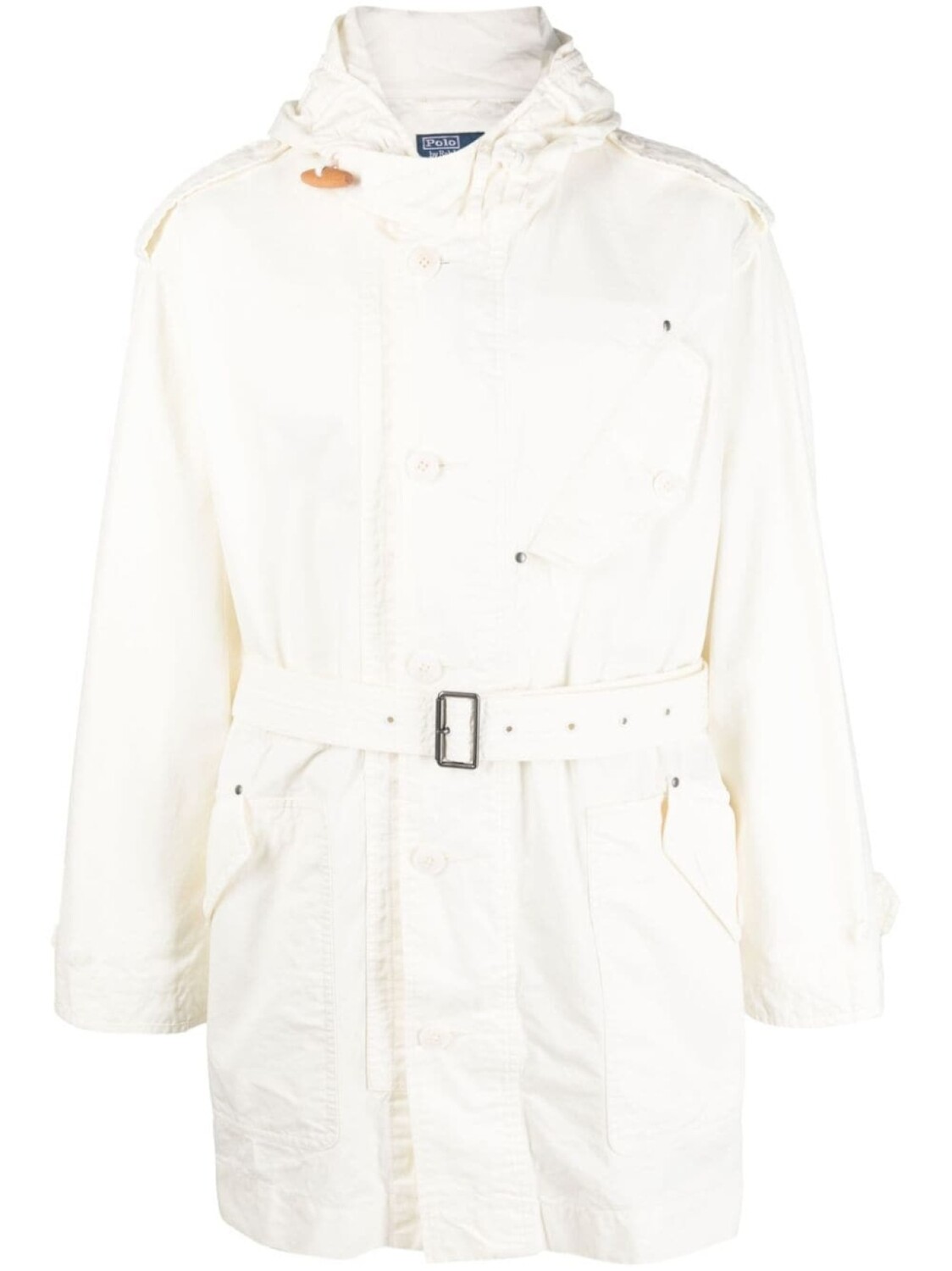 

Polo Ralph Lauren парка с капюшоном и поясом, белый