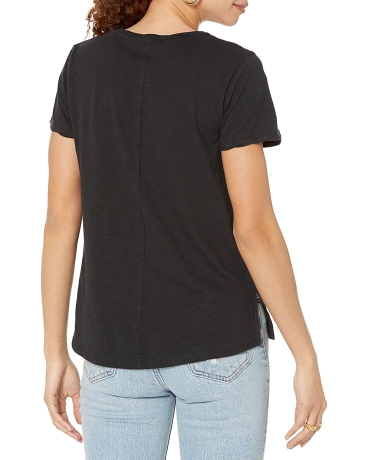 

Футболка Three Dots Twisted Band Deep Crew Neck Tee, черный
