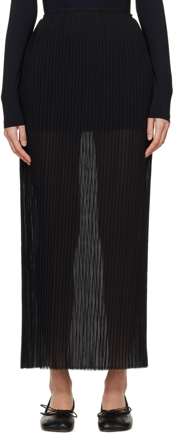 Черная прозрачная длинная юбка Mm6 Maison Margiela