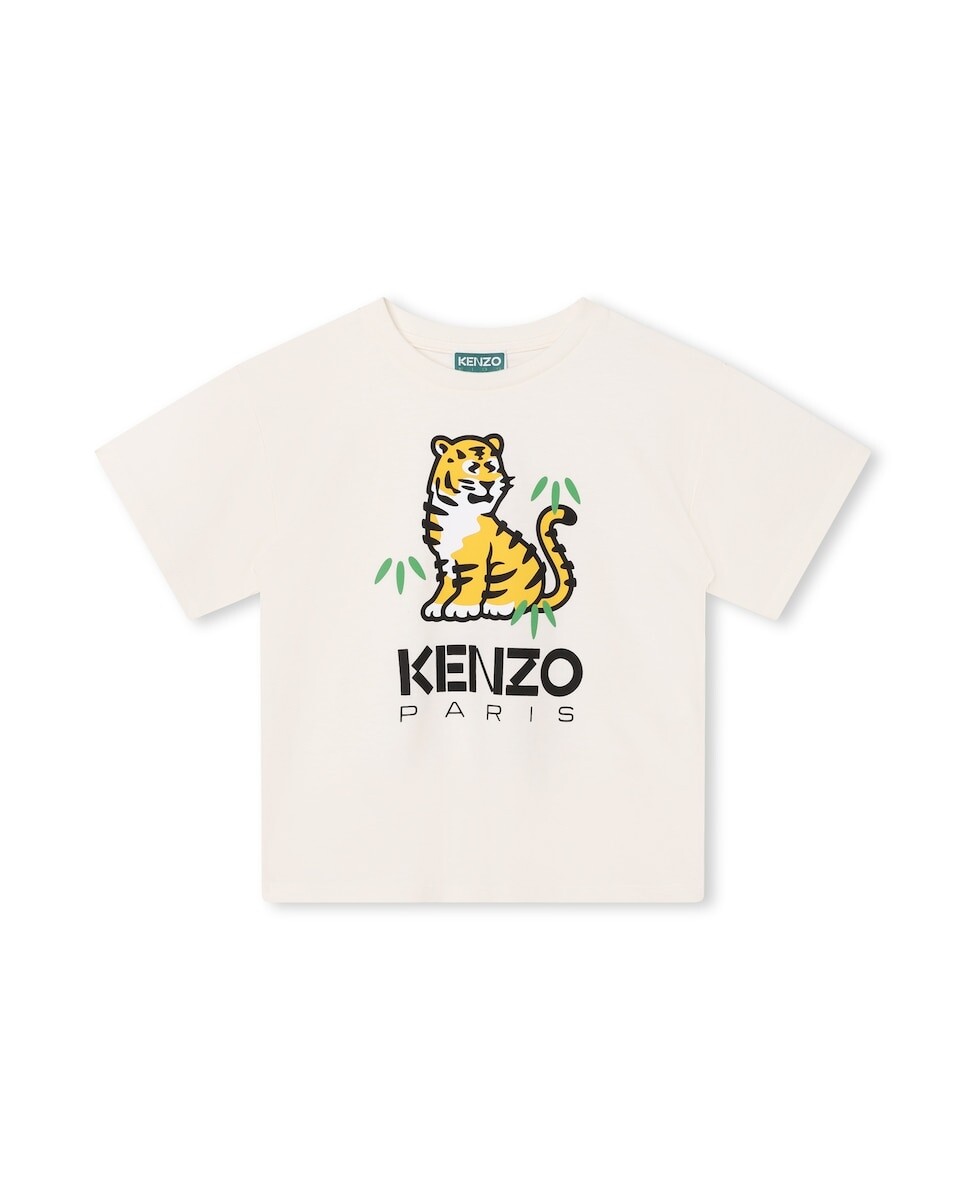 

Белая футболка для мальчика с короткими рукавами Kenzo, белый