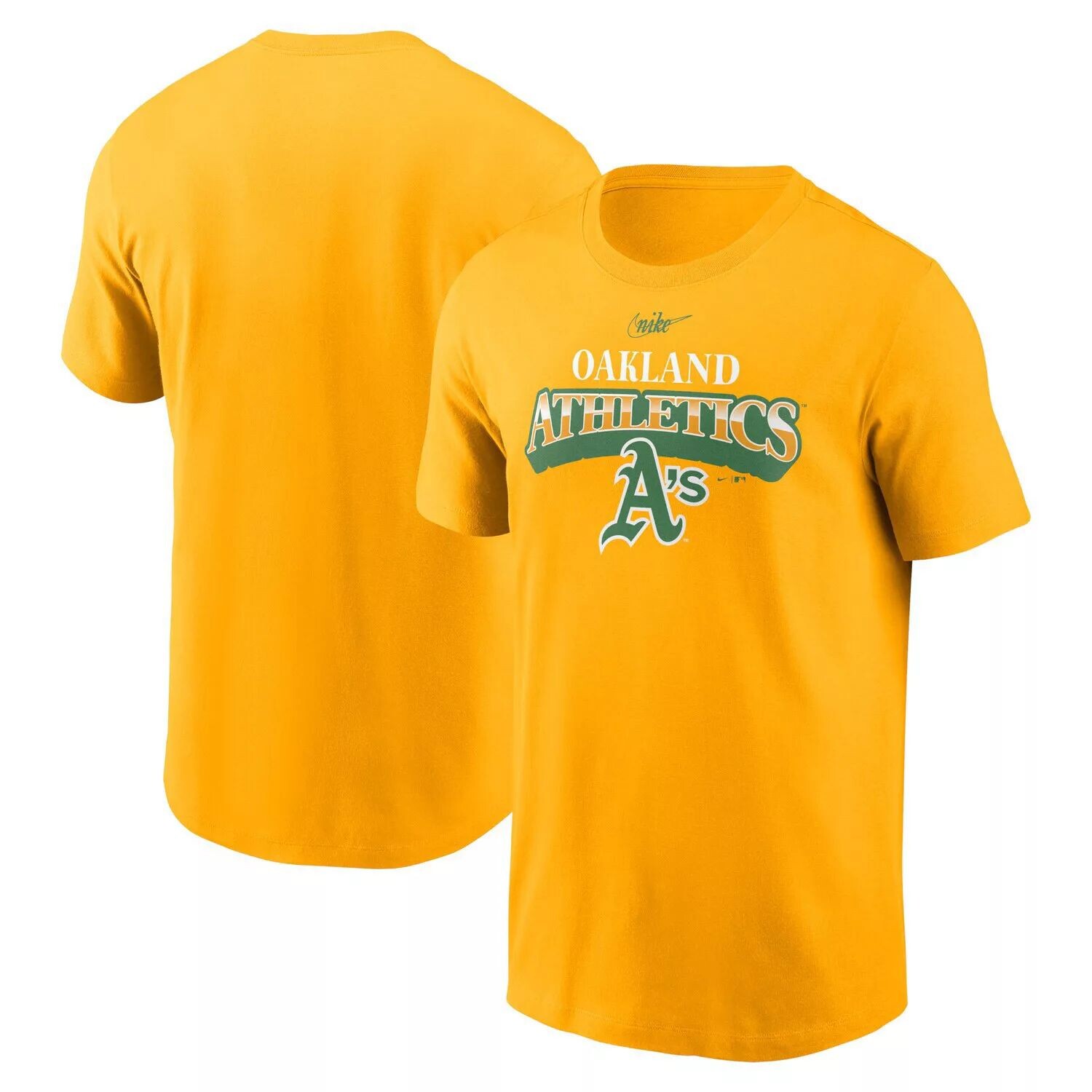 Мужская футболка Nike Gold Oakland Athletics Cooperstown Collection Rewind Arch мужская кремовая футболка oakland athletics cooperstown collection old english pro standard